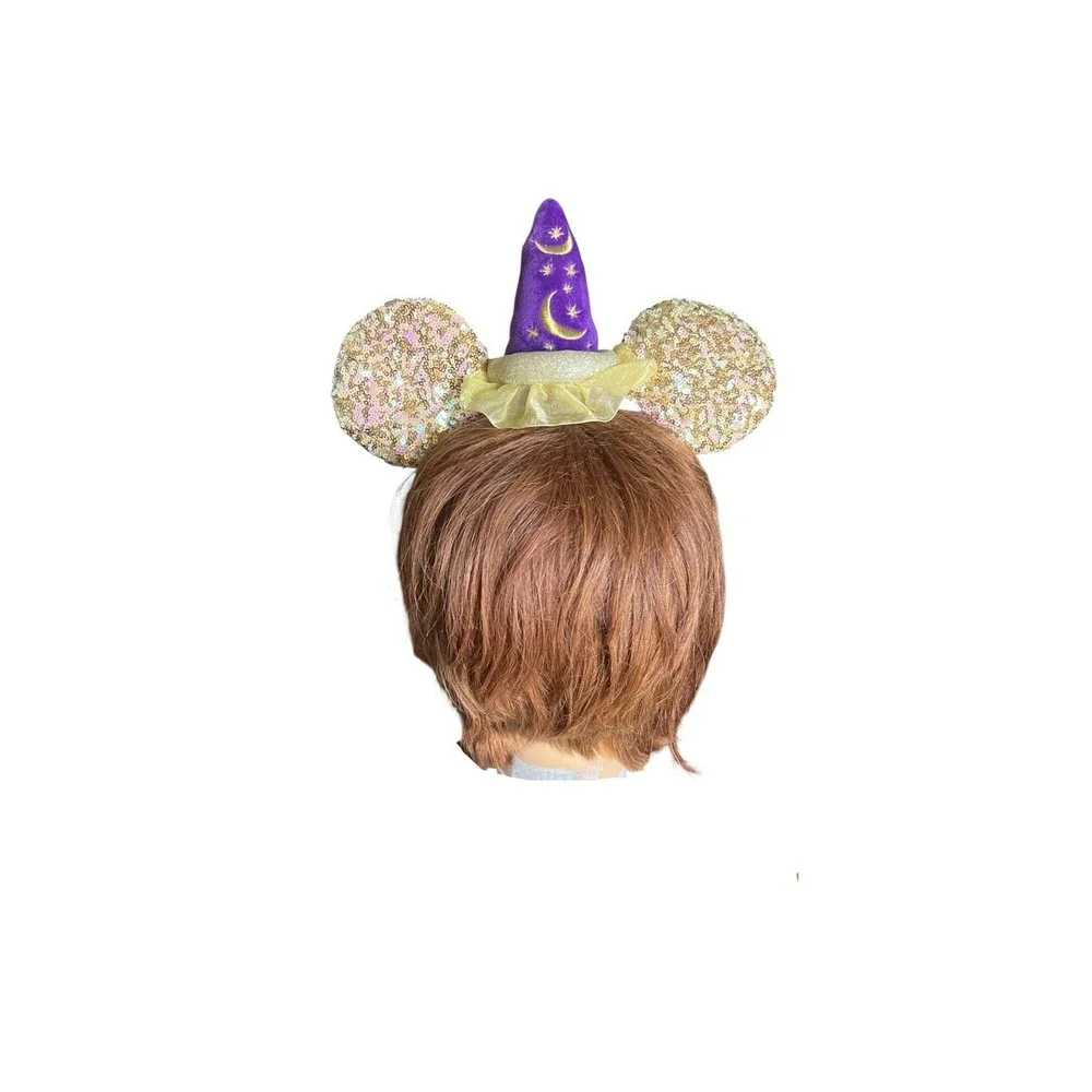 Disneyland Sorcerer Mickey Magic‎ Happens Minnie Sequin Ears Headband Parade New